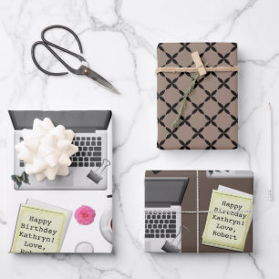 Personalisiertes Office Geschenkpapier Set