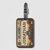Personalisiertes Oklahoma Route 66 Design Gepäckanhänger (Vorderseite Vertikal)