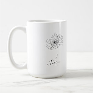 Personalisiertes Oktober Cosmos Geburtstags-Blumen Kaffeetasse