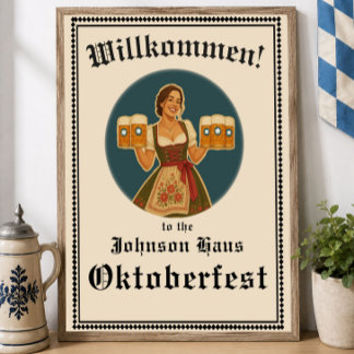 Personalisiertes Oktoberfest-Willkommensschild bay Poster