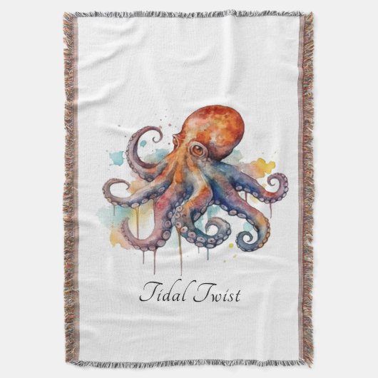 Personalisiertes Oktopus-Küsten-Willkommensgeschen Decke (Vorderseite Vertikal)