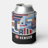 Personalisiertes Old Time Ice Hockey Shirt Puck Dosenkühler (Kanne Vorderseite)