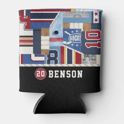 Personalisiertes Old Time Ice Hockey Shirt Puck Dosenkühler (Vorderseite)