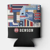 Personalisiertes Old Time Ice Hockey Shirt Puck Dosenkühler (Rückseite)