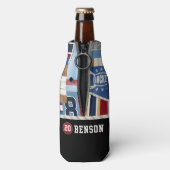 Personalisiertes Old Time Ice Hockey Shirt Puck Flaschenkühler (Flasche Rückseite)