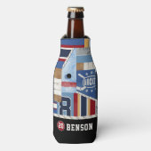 Personalisiertes Old Time Ice Hockey Shirt Puck Flaschenkühler (Flaschenvorderseite)