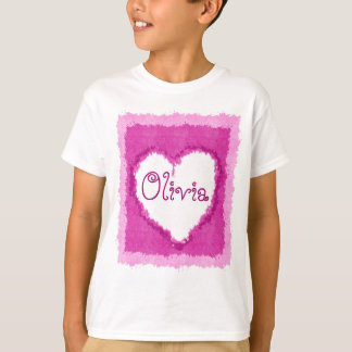 Personalisiertes Oliviawatercolor-Herz T-Shirt