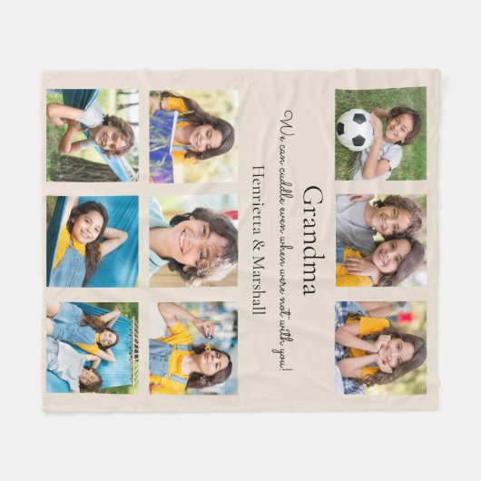 personalisiertes Oma, Beige des modernen Fotos Fleecedecke (Vorderseite (Horizontal))
