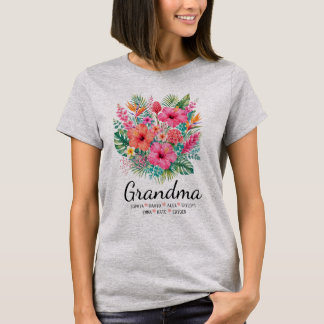Personalisiertes Oma-Blumen-Oma-Name-Geschenk T-Shirt