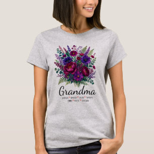 Personalisiertes Oma-Blumen-Oma-Namen-Geschenk T-Shirt