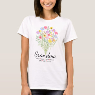 Personalisiertes Oma-Blumen-Oma-Namen-Geschenk T-Shirt