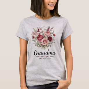 Personalisiertes Oma-Blumen-Oma-Namen-Geschenk T-Shirt