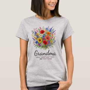 Personalisiertes Oma-Blumen-Oma-Namen-Geschenk T-Shirt