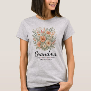Personalisiertes Oma-Blumen-Oma-Namen-Geschenk T-Shirt