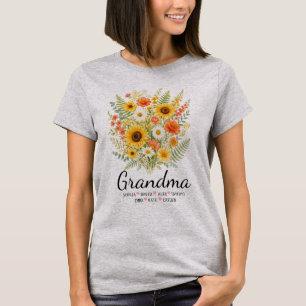 Personalisiertes Oma-Blumen-Oma-Namen-Geschenk T-Shirt