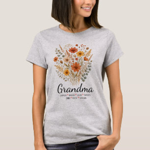Personalisiertes Oma-Blumen-Oma-Namen-Geschenk T-Shirt