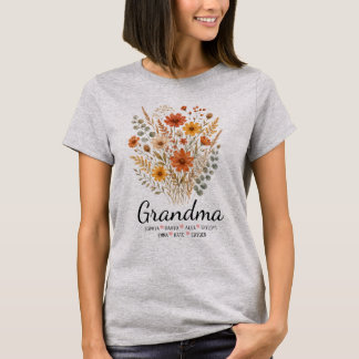 Personalisiertes Oma-Blumen-Oma-Namen-Geschenk T-Shirt