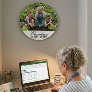 Personalisiertes Oma-Einrichtungs-Foto-Andenken Große Wanduhr