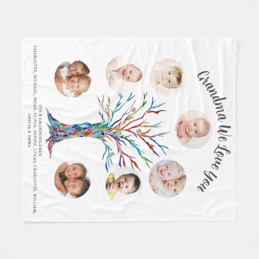 Personalisiertes Oma Foto Keepake Fleecedecke (Vorderseite (Horizontal))