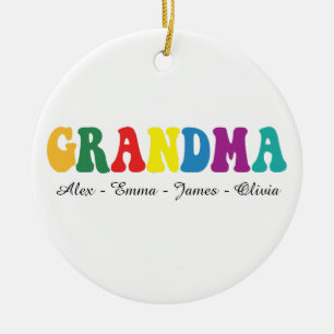 Personalisiertes Oma-Geschenk mit Namen der Enkelk Keramik Ornament