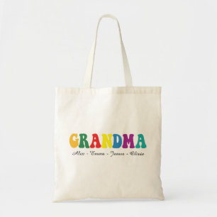 Personalisiertes Oma-Geschenk mit Namen der Enkelk Tragetasche