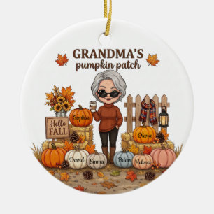 Personalisiertes Oma-Kürbisfeld-Ornament Keramik Ornament