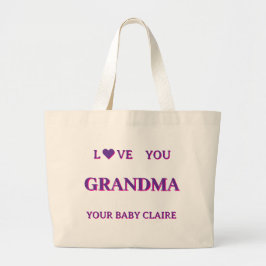 Personalisiertes Oma Script Large BAG PINK LILA Jumbo Stoffbeutel