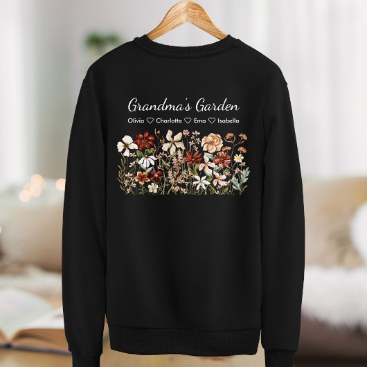 Personalisiertes Oma Vintag Wildblume Garten Sweatshirt