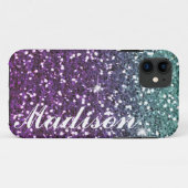 Personalisiertes ombre lila Kasten Glitzer-IPhone5 Case-Mate iPhone Hülle (Rückseite (Horizontal))
