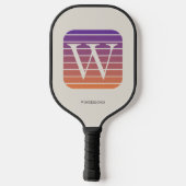 Personalisiertes Ombre-Monogramm-Quadrat Pickleball Schläger (Rückseite)