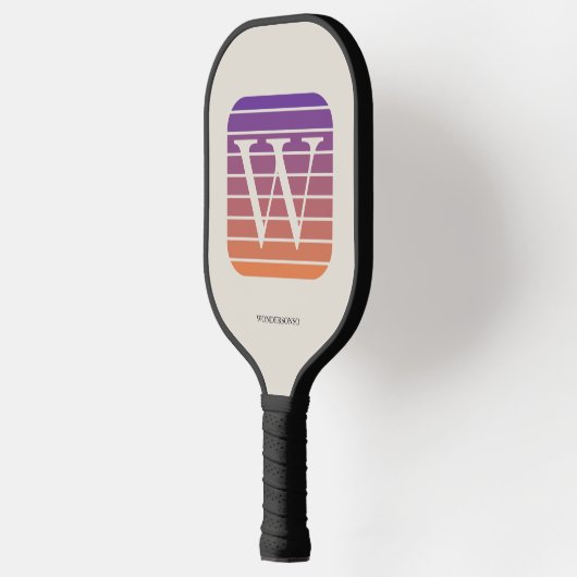 Personalisiertes Ombre-Monogramm-Quadrat Pickleball Schläger (Links)