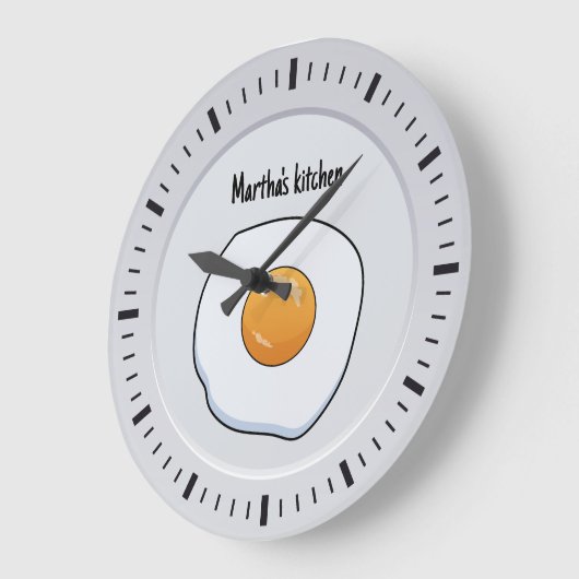 Personalisiertes Omelet Frühstück - Küchendekor Große Wanduhr (Winkel)