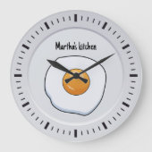 Personalisiertes Omelet Frühstück - Küchendekor Große Wanduhr (Vorderseite)