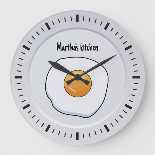 Personalisiertes Omelet Frühstück - Küchendekor Große Wanduhr (Vorderseite)