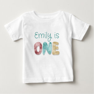 Personalisiertes One-erstes Geburtstagsbaby Baby T-shirt