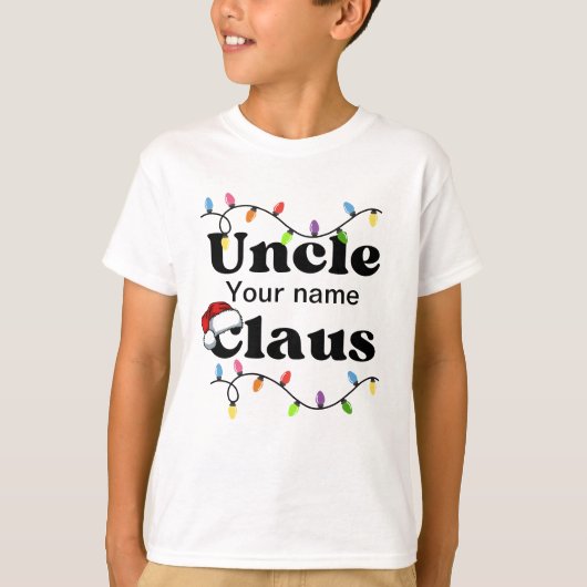 Personalisiertes Onkel-Claus-Hemd für Jungen T-Shirt (Vorderseite)