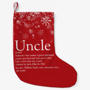 Personalisiertes Onkel-Definitions-Zitat-Feiertags Kleiner Weihnachtsstrumpf
