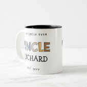 Personalisiertes Onkel Geschenk Bester Onkel je Ni Zweifarbige Tasse (Vorderseite Links)