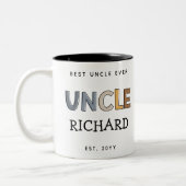 Personalisiertes Onkel Geschenk Bester Onkel je Ni Zweifarbige Tasse (Links)