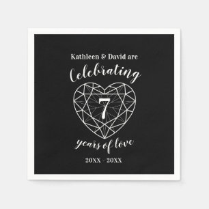 Personalisiertes Onyx-Jubiläum 7 Jahre Serviette
