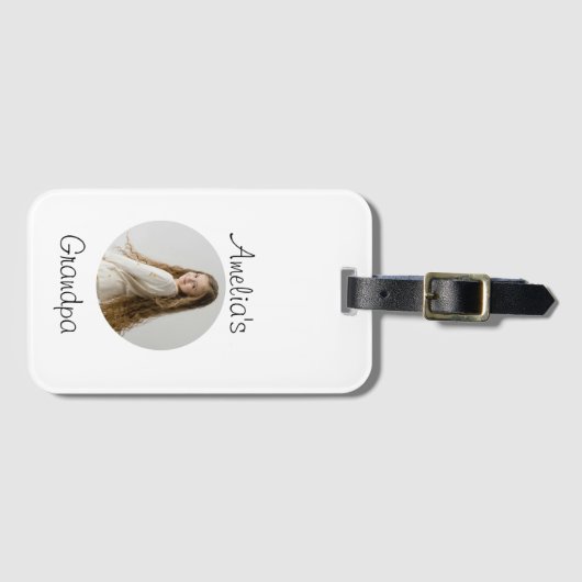 Personalisiertes Opa-Geschenk - Großkindgesicht - Gepäckanhänger (Vorderseite (Horizontal))