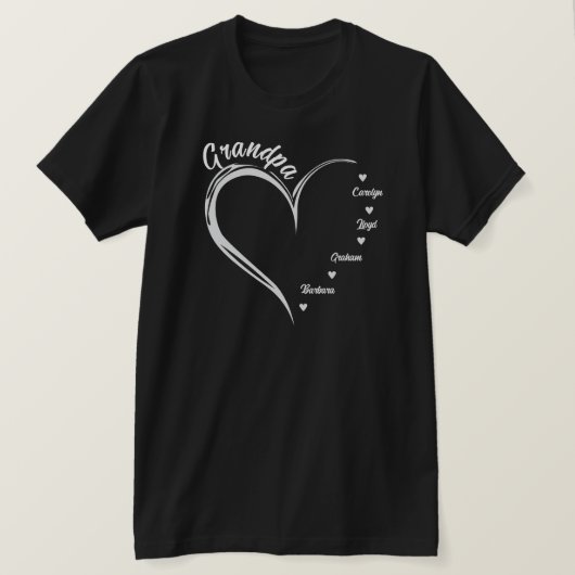 Personalisiertes Opa Sweatshirt, Großvater Herz T-Shirt (Design vorne)