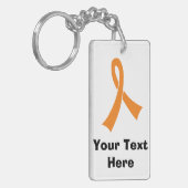 Personalisiertes orange Bewusstseins-Band Schlüsselanhänger (Vorderseite links)