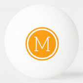 Personalisiertes Orange Circle Monogramm Tischtennisball (Vorderseite)