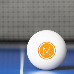 Personalisiertes Orange Circle Monogramm Tischtennisball