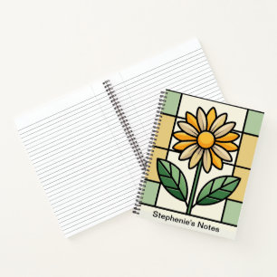 Personalisiertes Orange Green Yellow Florals Noteb Notizblock