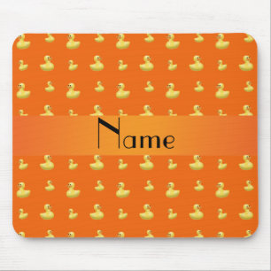 Personalisiertes orange Gummientennamensmuster Mousepad