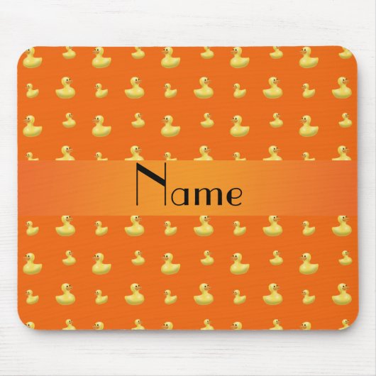 Personalisiertes orange Gummientennamensmuster Mousepad (Vorne)
