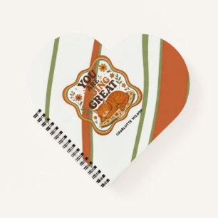 Personalisiertes Orange Katze Weihnachtsnotizbuch Notizblock