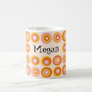 Personalisiertes Orange-Kreise-Muster im Stil der  Kaffeetasse